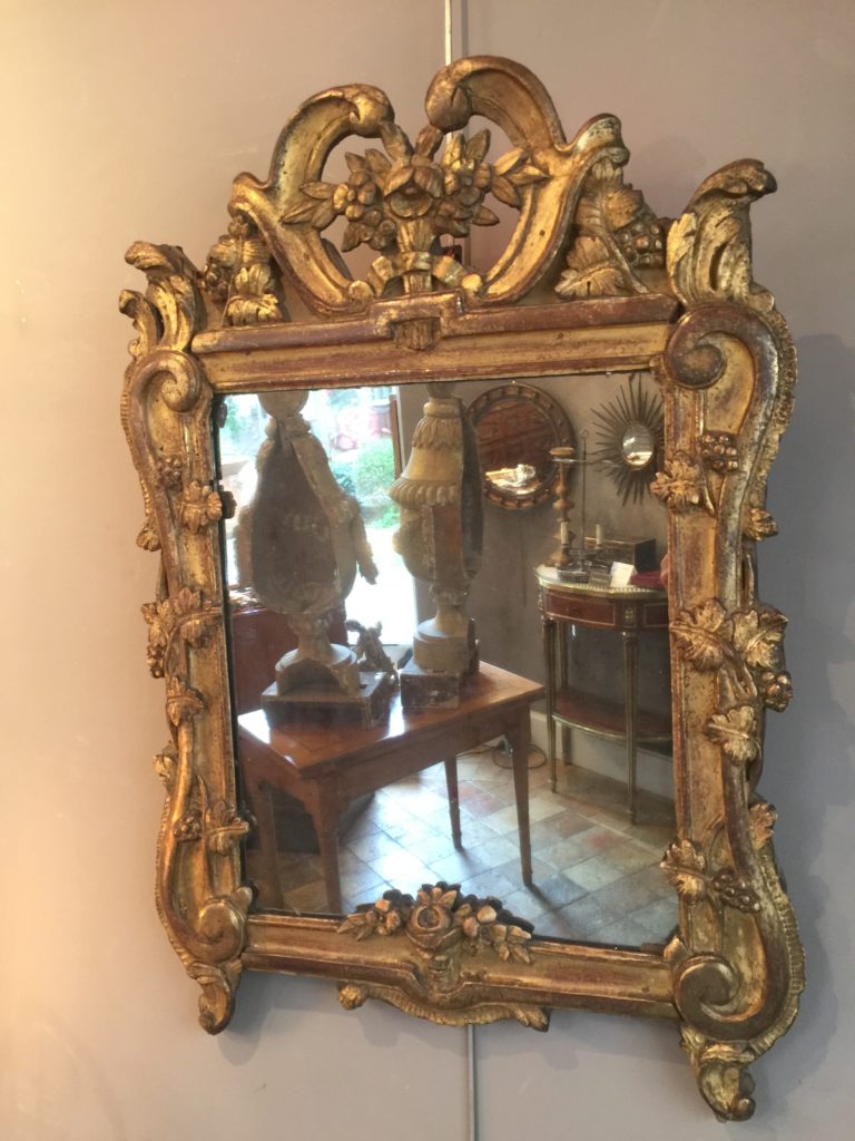 Miroir provençal d’époque XVIII ème siècle.