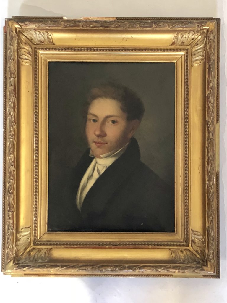 Portrait de jeune homme début XIX éme siècle.