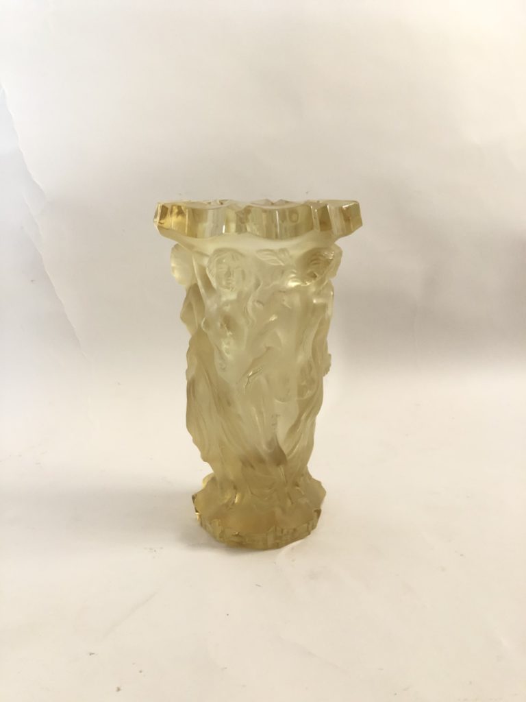 Vase en verre pressé des années 1940/1950.