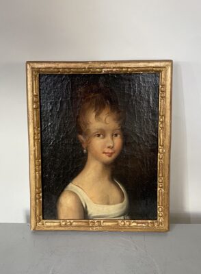Tableau d’Un Portrait De Jeune Fille, XIX ème Siècle.