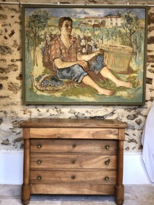Commode d’époque Empire en noyer. 620€.